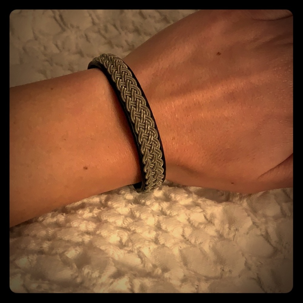 Maria Rudman black leather bracelet